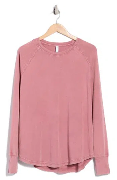 Z By Zella Vintage Wash Relaxed Long Sleeve 2.0 Tee In Purple Mesa