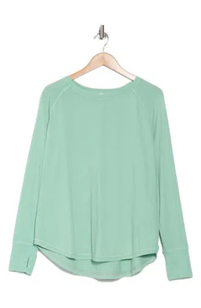 Z By Zella Vintage Wash Relaxed Long Sleeve 2.0 Tee In Teal Aquifer