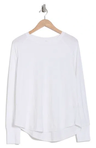 Z By Zella Vintage Wash Relaxed Long Sleeve 2.0 Tee In White