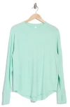 Z By Zella Vintage Wash Relaxed Long Sleeve Tee In Green Crystal