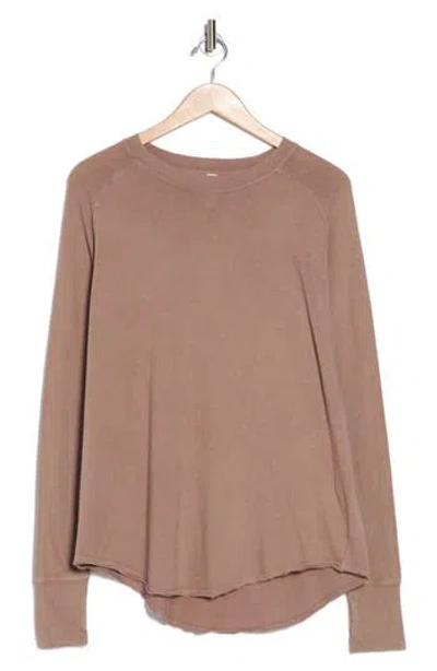 Z By Zella Vintage Wash Relaxed Long Sleeve Tee In Purple Moon