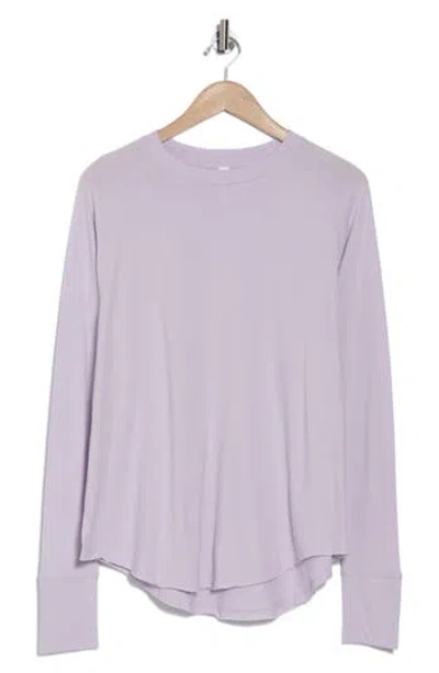 Z By Zella Vintage Wash Relaxed Long Sleeve Tee In Purple Petal