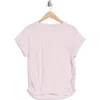 Z By Zella Vintage Wash Ruched T-shirt In Pink Ice