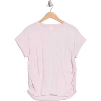 Z By Zella Vintage Wash Ruched T-shirt In Pink Ice