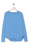 Z By Zella Vintage Washed Relaxed Long Sleeve T-shirt In Blue Lapis