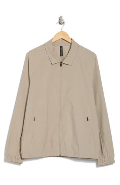 Z By Zella Voyaging Bomber Jacket In Tan Aluminum
