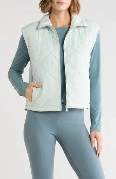 Z By Zella Wander Diamond Quilted Vest In Blue