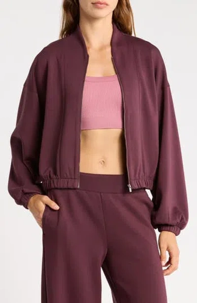 Z By Zella Whisper Knit Bomber Jacket In Pink