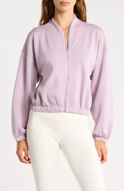 Z By Zella Whisper Knit Bomber Jacket In Purple