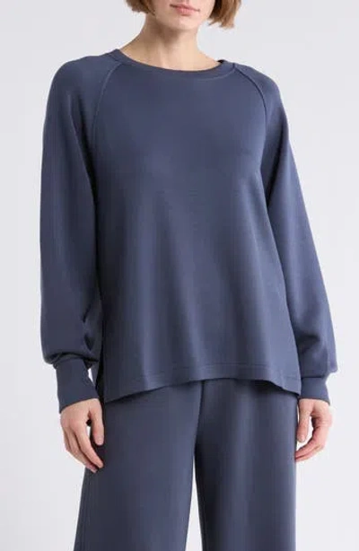 Z By Zella Whisper Knit Crewneck Tunic In Blue