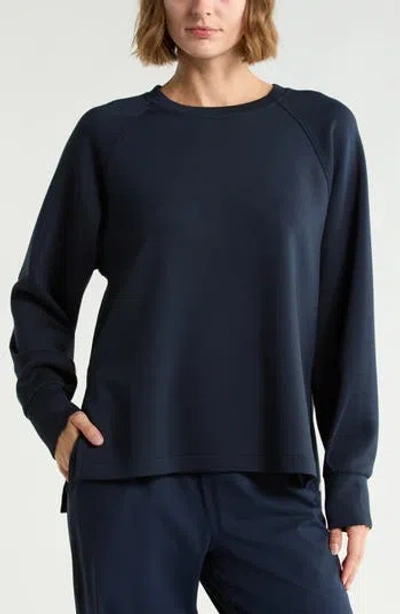 Z By Zella Whisper Knit Crewneck Tunic In Blue