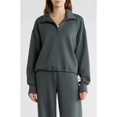 Z By Zella Whisper Knit Half Zip Sweatshirt In Green