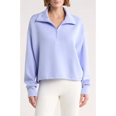 Z By Zella Whisper Knit Half Zip Sweatshirt In Purple