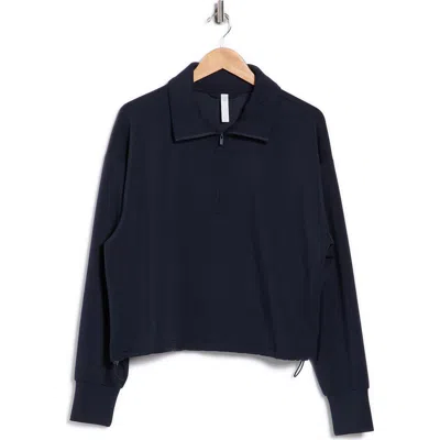 Z By Zella Whisper Knit Half Zip Sweatshirt In Blue