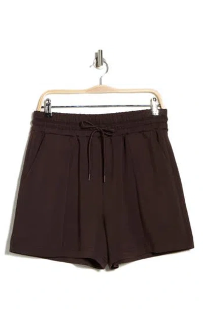 Z By Zella Whisper Knit High Waist Shorts In Brown
