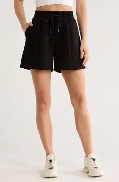 Z By Zella Whisper Knit High Waist Shorts In Black