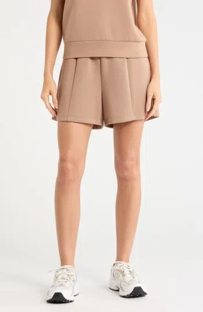 Z By Zella Whisper Knit High Waist Shorts In Brown