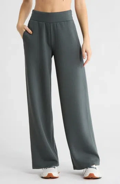 Z By Zella Whisper Knit High Waist Wide Leg Pants In Green
