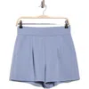 Z By Zella Whisper Knit Pleated Shorts In Blue