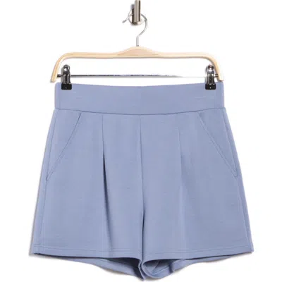 Z By Zella Whisper Knit Pleated Shorts In Blue