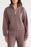 Z By Zella Whisper Knit Quarter Zip Pullover In Neutral