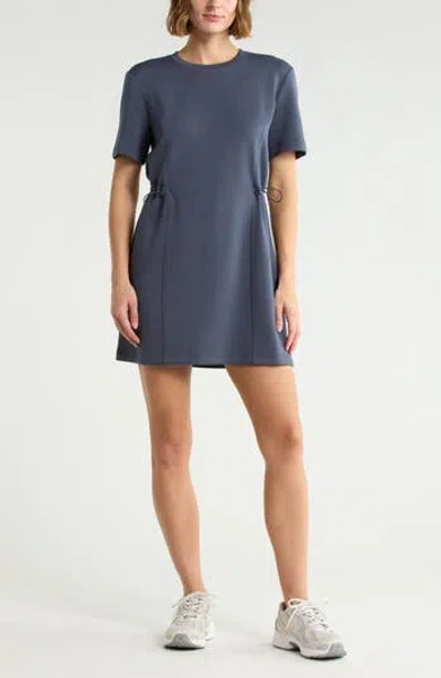 Z By Zella Whisper Knit Short Sleeve Dress In Blue