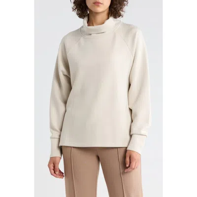 Z By Zella Whisper Knit Turtleneck Sweatshirt In Neutral