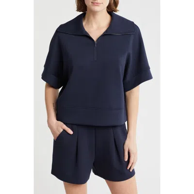 Z By Zella Whisper Quarter Zip Scuba Knit Top