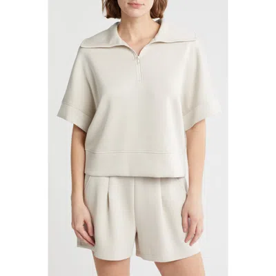 Z By Zella Whisper Quarter Zip Scuba Knit Top