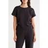 Z By Zella Whisper Ruched Scuba T-shirt In Black