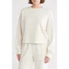 Z By Zella Whisper Scuba Easy Crew Sweatshirt In Ivory Egret
