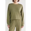 Z By Zella Whisper Scuba Easy Crew Sweatshirt In Olive Covert