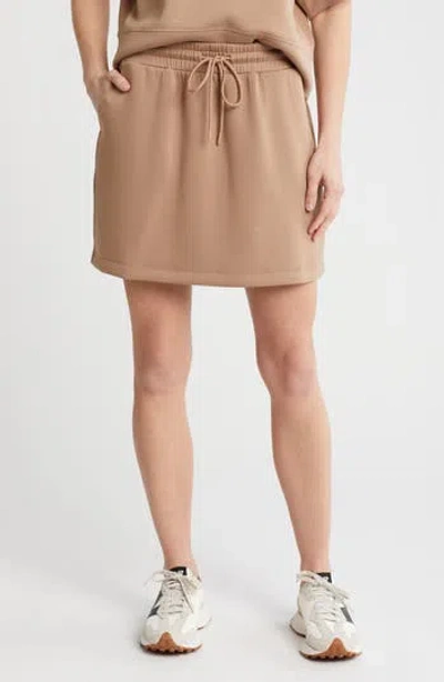Z By Zella Whisper Scuba Knit Skirt In Tan Portabella