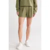 Z By Zella Whisper Scuba Pleated Shorts In Olive Covert