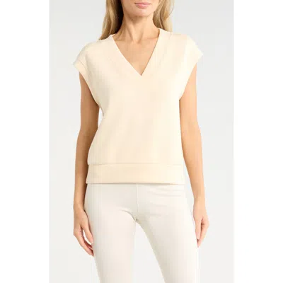 Z By Zella Whisper V-neck Short Sleeve Knit Top In Yellow