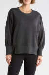 Z By Zella Wind Down Terry Volume Crewneck Sweatshirt In Gray
