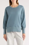 Z By Zella Wind Down Terry Volume Crewneck Sweatshirt In Blue