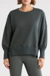 Z By Zella Wind Down Terry Volume Crewneck Sweatshirt In Green