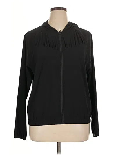 Pre-owned Z By Zella Zip Up Hoodie In Black