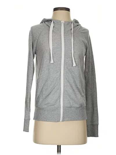 Pre-owned Z By Zella Zip Up Hoodie In Gray