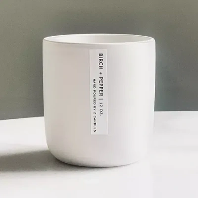 Z Candles 12 oz Birch + Pepper 2-wick Scented Jar Candle In White
