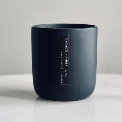 Z Candles 12 oz Oakmoss + Amber 2-wick Scented Jar Candle In Black
