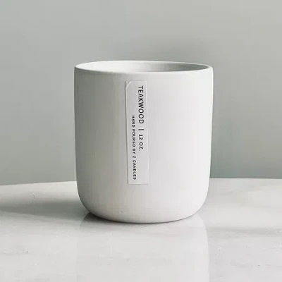 Z Candles 12 oz Teakwood 2-wick Scented Jar Candle In White