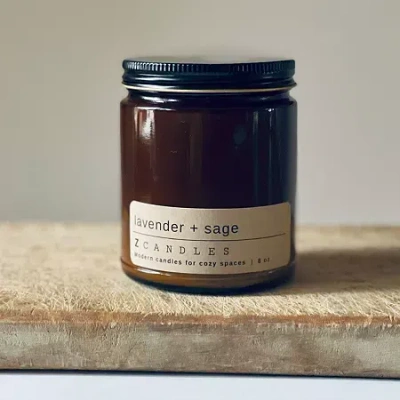 Z Candles 8 oz Lavender + Sage Single Wick Scented Jar Candle In Purple