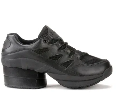 Pre-owned Z-coil Freedom Enc Women's Black Leather & Mesh Walk, Run, Work Shoe Size 7