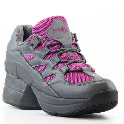 Pre-owned Z-coil Freedom Enc Women's Pink/gray Leather & Mesh Walk, Run, Work Shoe Size 6