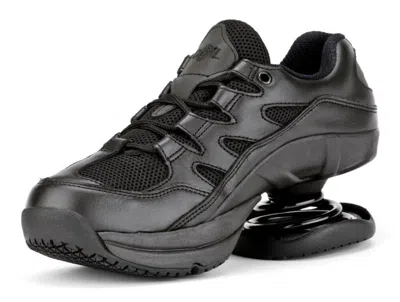 Pre-owned Z-coil Freedom Women's Black Leather & Mesh Walk, Run, Work Shoe