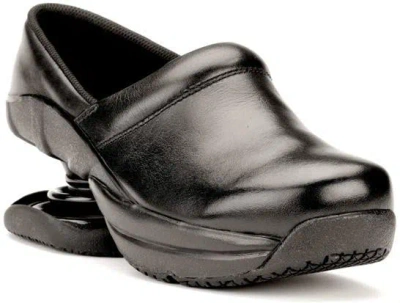 Pre-owned Z-coil Toffler Clog Fw-k4002 Women's Size 7, Black Leather Ds Zcoil