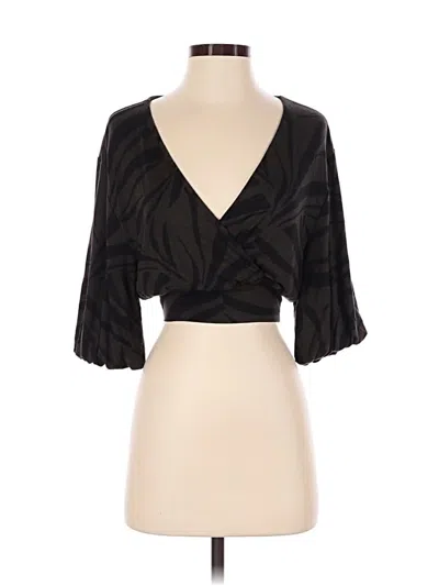 Pre-owned Z Supply 3/4 Sleeve Blouse In Black