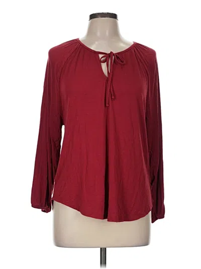 Pre-owned Z Supply 3/4 Sleeve Blouse In Burgundy